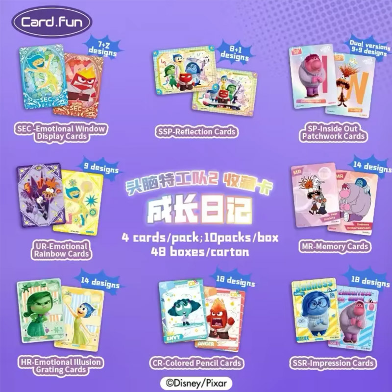 Disney Cardfun Inside Out 2 Vice Et Versa 2 Boite 10 Boosters 4 Cartes